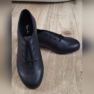 New No Box Dance Now Classic Black Kids Oxfords Tap Shoes Sz. 5